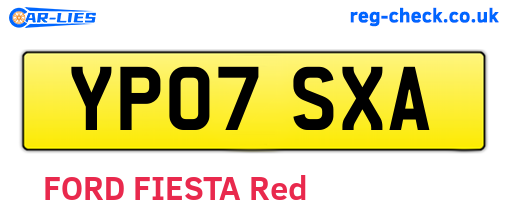 YP07SXA are the vehicle registration plates.