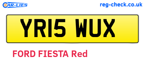 YR15WUX are the vehicle registration plates.