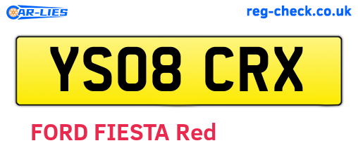 YS08CRX are the vehicle registration plates.