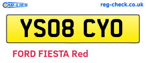 YS08CYO are the vehicle registration plates.