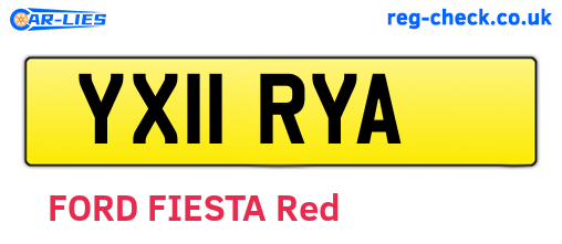 YX11RYA are the vehicle registration plates.