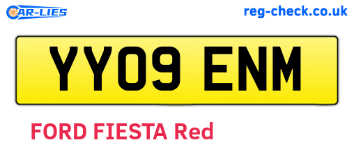 YY09ENM are the vehicle registration plates.