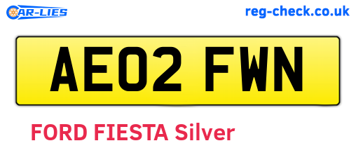 AE02FWN are the vehicle registration plates.
