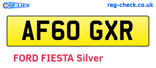 AF60GXR are the vehicle registration plates.