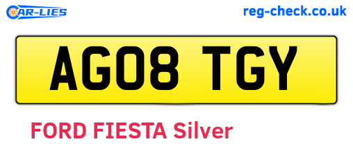AG08TGY are the vehicle registration plates.