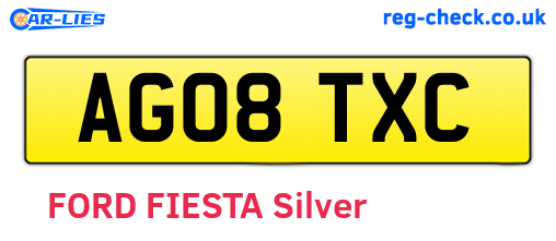 AG08TXC are the vehicle registration plates.