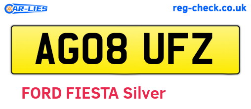 AG08UFZ are the vehicle registration plates.