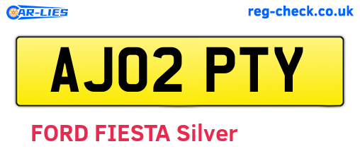 AJ02PTY are the vehicle registration plates.