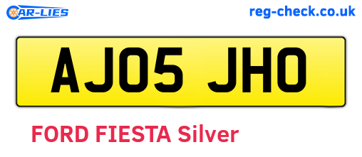 AJ05JHO are the vehicle registration plates.