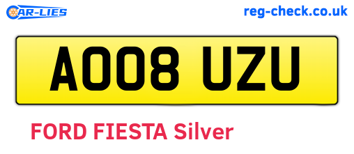 AO08UZU are the vehicle registration plates.