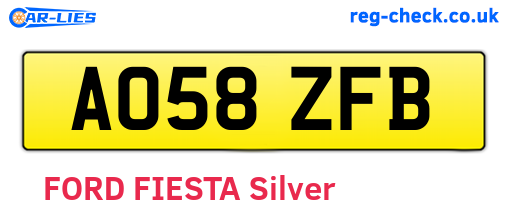 AO58ZFB are the vehicle registration plates.