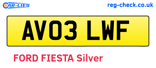 AV03LWF are the vehicle registration plates.