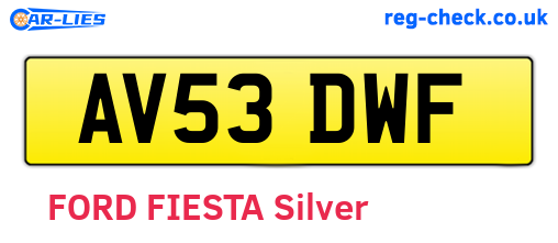 AV53DWF are the vehicle registration plates.