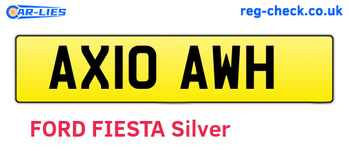 AX10AWH are the vehicle registration plates.