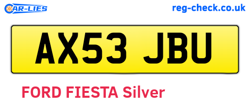 AX53JBU are the vehicle registration plates.