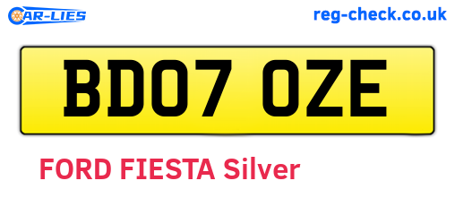 BD07OZE are the vehicle registration plates.