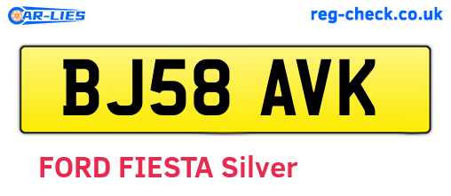 BJ58AVK are the vehicle registration plates.