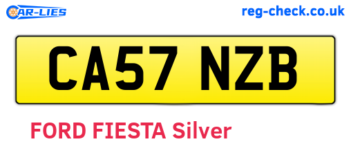 CA57NZB are the vehicle registration plates.