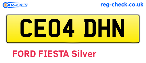 CE04DHN are the vehicle registration plates.