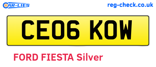 CE06KOW are the vehicle registration plates.