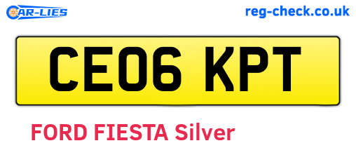 CE06KPT are the vehicle registration plates.