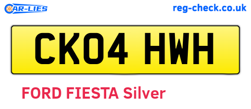 CK04HWH are the vehicle registration plates.