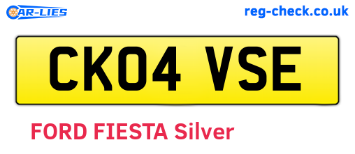 CK04VSE are the vehicle registration plates.