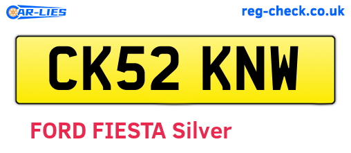 CK52KNW are the vehicle registration plates.