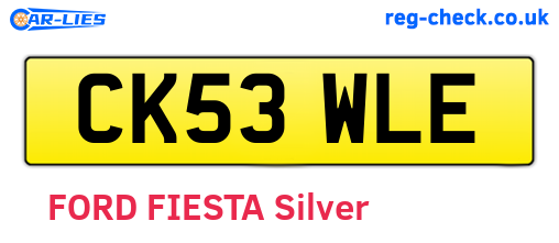 CK53WLE are the vehicle registration plates.