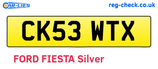 CK53WTX are the vehicle registration plates.