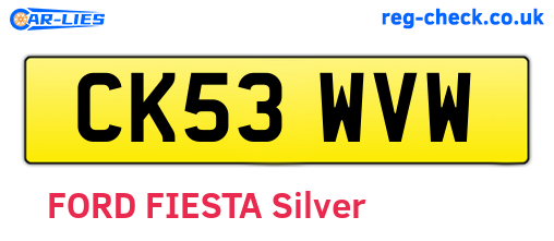 CK53WVW are the vehicle registration plates.