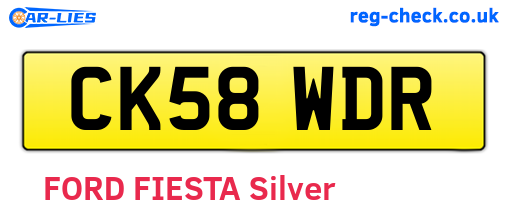 CK58WDR are the vehicle registration plates.