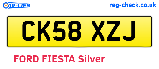 CK58XZJ are the vehicle registration plates.