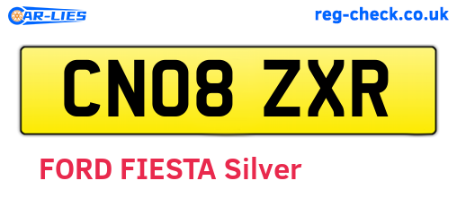 CN08ZXR are the vehicle registration plates.