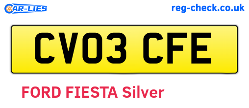 CV03CFE are the vehicle registration plates.