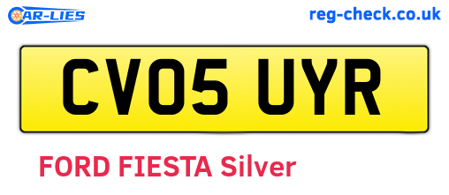 CV05UYR are the vehicle registration plates.