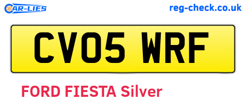 CV05WRF are the vehicle registration plates.