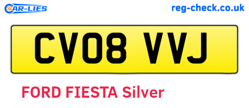 CV08VVJ are the vehicle registration plates.