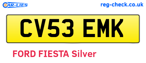 CV53EMK are the vehicle registration plates.