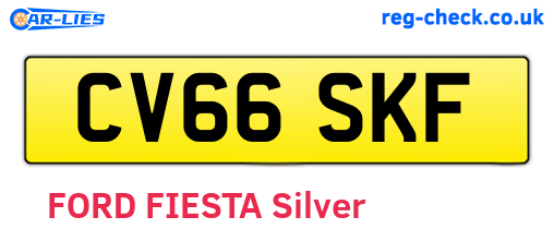 CV66SKF are the vehicle registration plates.