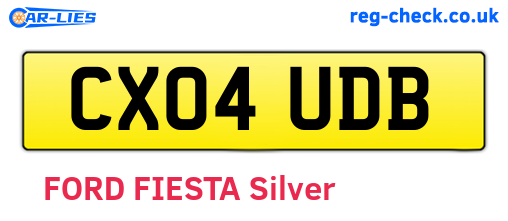 CX04UDB are the vehicle registration plates.
