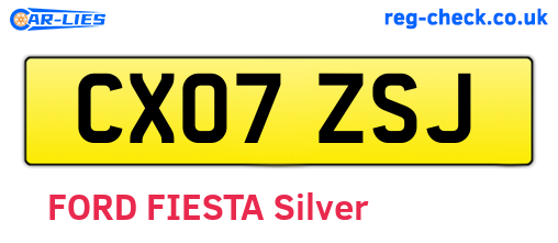 CX07ZSJ are the vehicle registration plates.