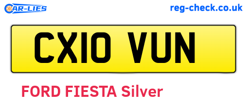 CX10VUN are the vehicle registration plates.