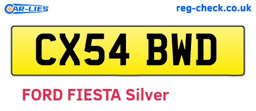CX54BWD are the vehicle registration plates.