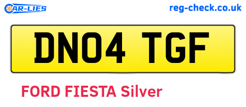 DN04TGF are the vehicle registration plates.