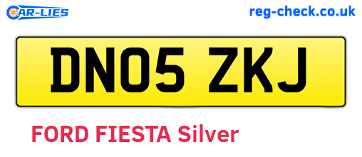 DN05ZKJ are the vehicle registration plates.