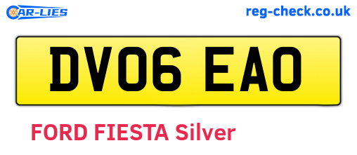 DV06EAO are the vehicle registration plates.