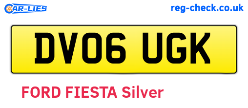 DV06UGK are the vehicle registration plates.