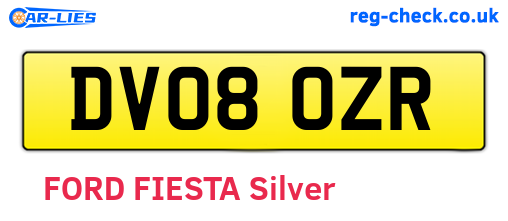 DV08OZR are the vehicle registration plates.