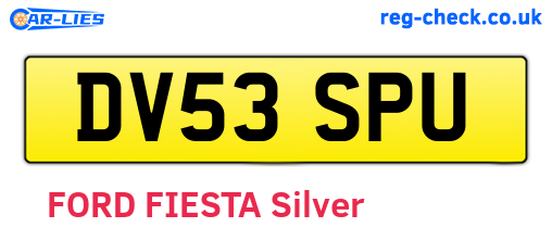 DV53SPU are the vehicle registration plates.